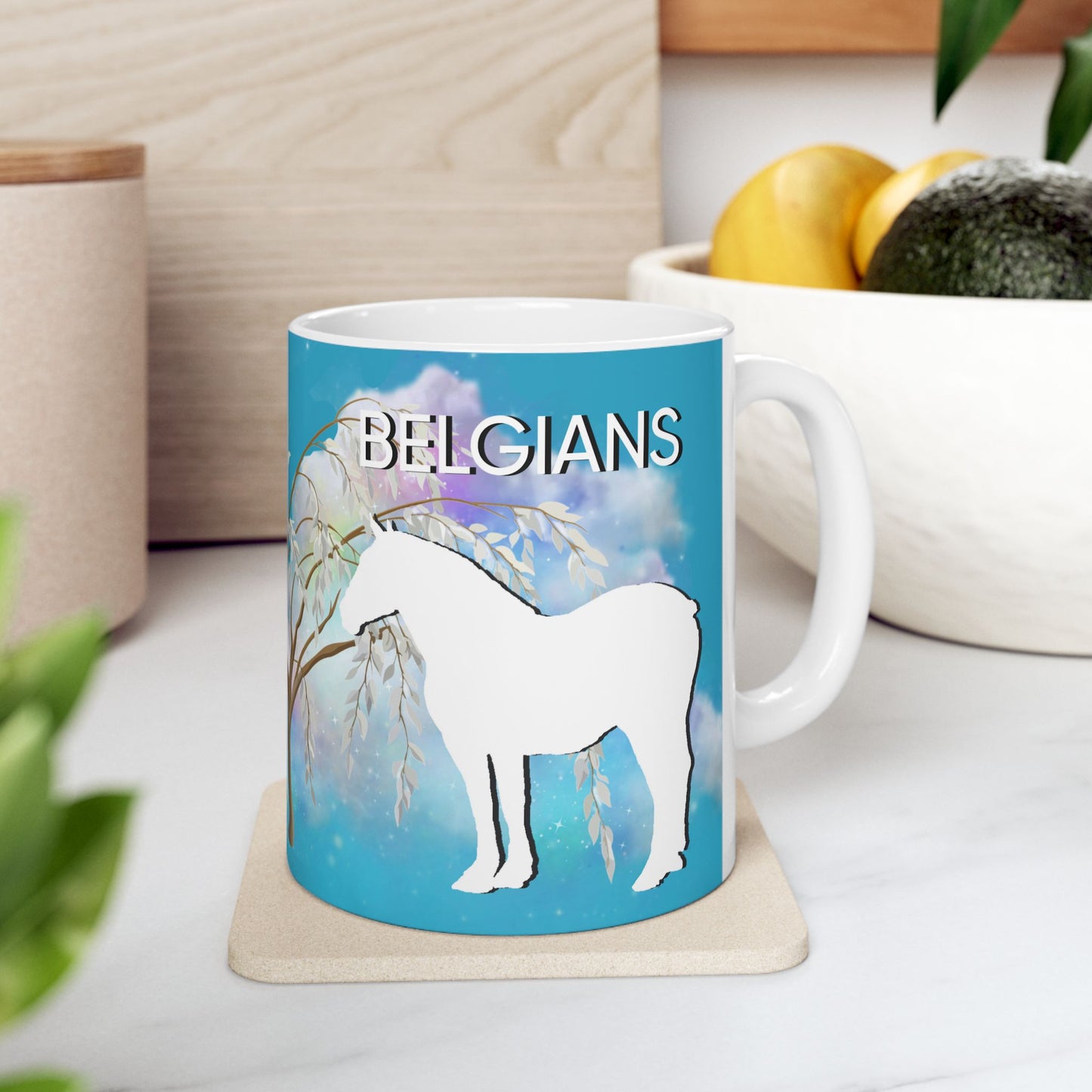 Mug Ceramic, (11 0z) Belgian Draft Horses