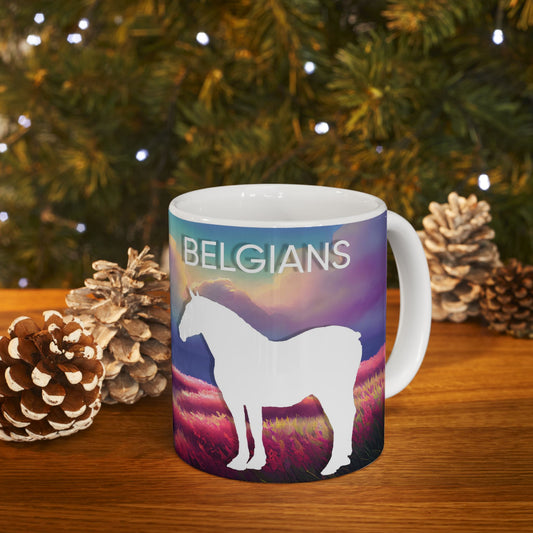 Mug Ceramic, (11 0z) Belgian Draft Horses